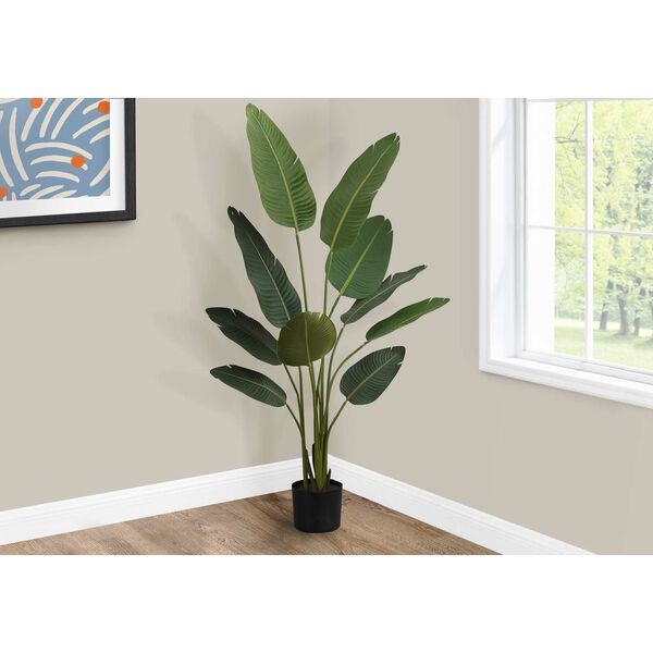 Black Green 60-Inch Indoor Faux Fake Floor Potted Decorative Artificial Plant, image 2
